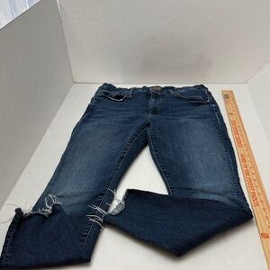 MOTHER Deep Blue Cropped Jeans